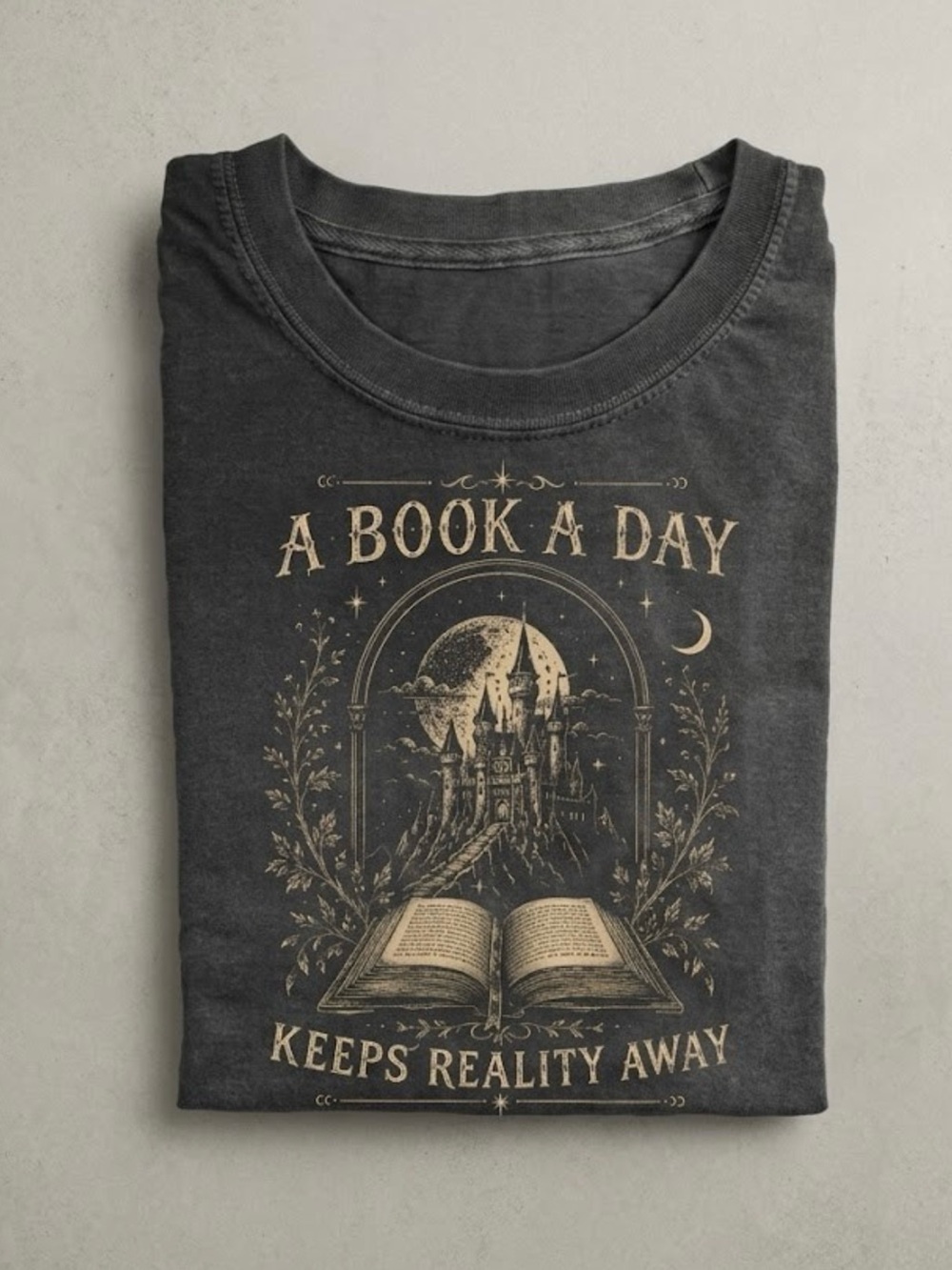 A Book A Day Fantasy Dragon Reader Comfort Color Graphic Tee Book Lover Gift